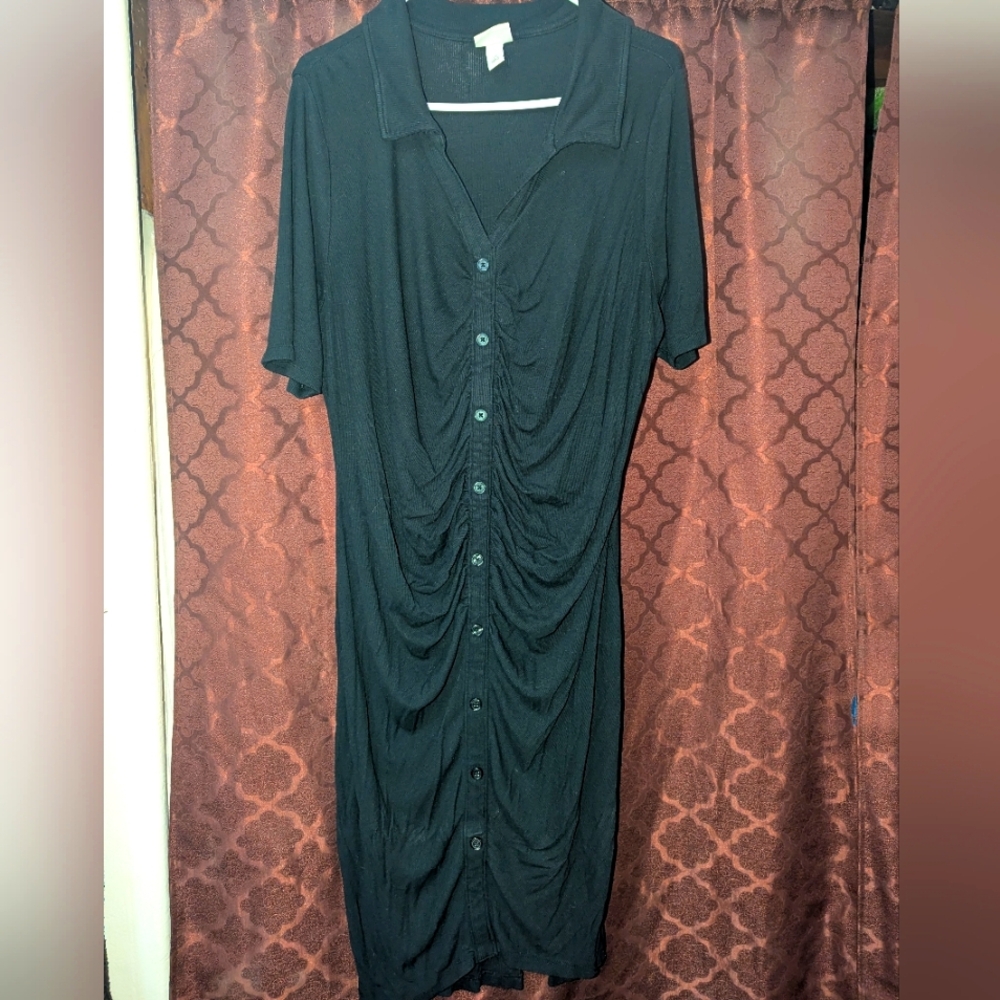 Timeless Black Button-Down Dress, 2X